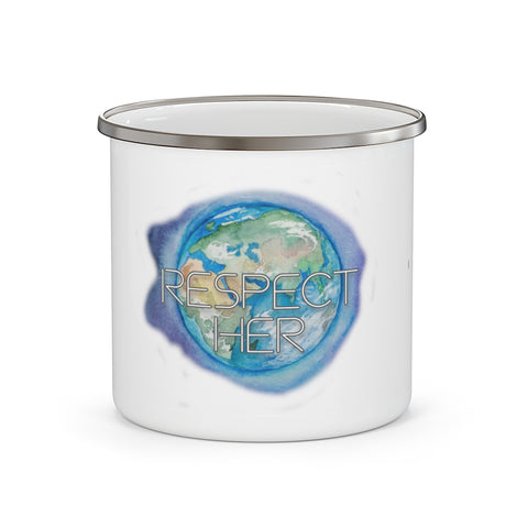 Respect Mother Earth Enamel Camping Mug